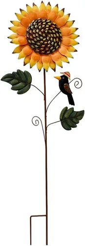 Vista 11 de Estacas de jardín de flores, letrero de metal para patio, estaca decorativa de plantas de girasol, arte de césped, decoración de patio, adornos