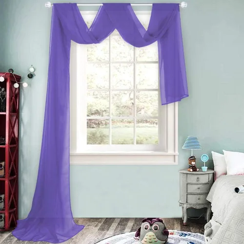 Vista 13 de HUTO Cenefa de gasa suave para ventana, color beige, para habitación de niñas, toldo de cama, 1 panel de 52 x 144 pulgadas de largo