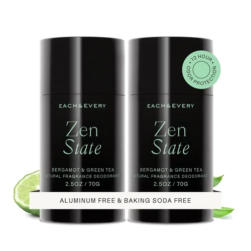 Vista 15 de Each & Every Desodorante sin aluminio para mujeres y hombres, fragancia natural, protección contra olores de 72 horas, desodorante no tóxico