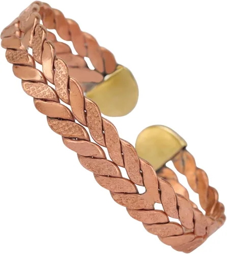 Vista 8 de Handmade Elegant Copper Bracelet for Women - Pure Copper Bracelet for Pain Relief and Stress Relief - Adjustable Entwisted Copper Bracelet to Fit