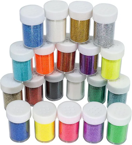 Vista 9 de Linwulte - Mezcla de purpurina gruesa y fina holográfica, 20 colores para resina, purpurina iridiscente para uñas, cosméticos para ojos, cabello