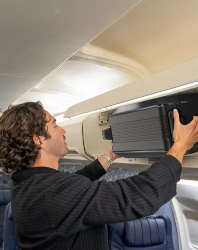 Vista 3 de Smart Equipaje manejable equipaje de mano con ruedas enrollables, 22 x 14 x 9-TSA, carcasa rígida de 22 pulgadas aprobada por aerolíneas, maleta