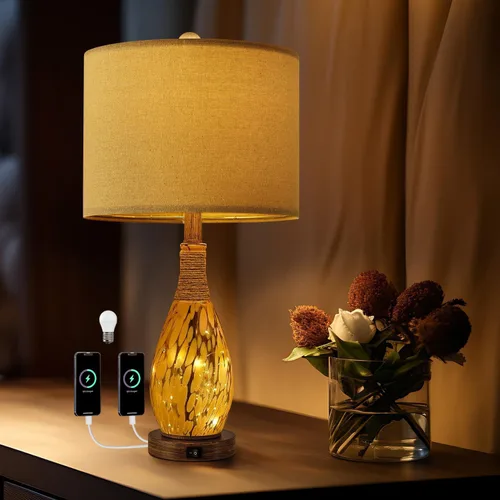 Vista 20 de OYEARS Juego de 2 lámparas de mesa de 23 pulgadas para sala de estar, lámparas de noche para mesitas de noche, lámparas de dormitorio, lámpara