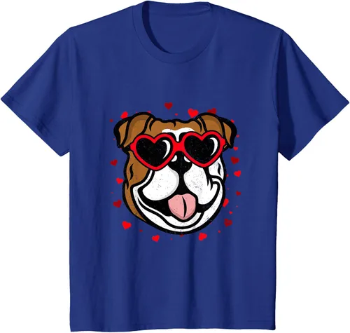 Vista 45 de Bulldog Valentine - Camiseta para amantes de las gafas de sol para perros, Negro