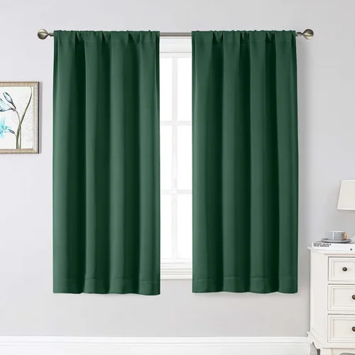 Vista 171 de Cortinas opacas para dormitorio, sala de estar, juego de 2 paneles de 54 pulgadas de largo, cortinas de oscurecimiento de habitación con aislamiento
