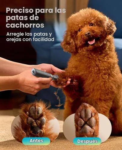 Vista 3 de Oneisall - Recortadora de pelo de perro con cuchillas dobles, recortadora de pelo para mascotas pequeñas sin cable, bajo nivel de ruido para Negro