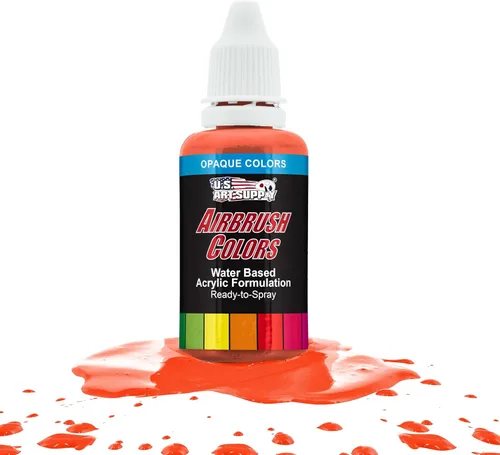 Vista 33 de U.S. Art Supply Pintura acrílica opaca para aerógrafo color azul aguamarina, botella de 1 onza, colores a base de agua no tóxicos de grado