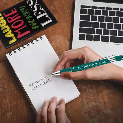 Vista 6 de 60 bolígrafos inspiradores con citas de tinta negra, cuaderno motivacional, bloc de notas inspiradoras, mini cuadernos de bolsillo, bolígrafos