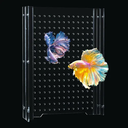 Vista 8 de Divisor de tanque de peces acrílico, divisor de tanque de 5 galones, juego de separador de tanque de peces transparente ajustable con ventosas