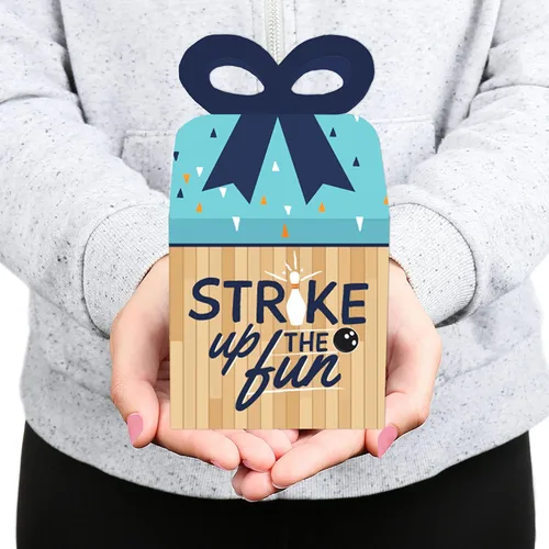 Vista 8 de Big Dot of Happiness Strike Up the Fun - Bolos - Cajas de regalo cuadradas - Cajas de regalo para fiesta de cumpleaños o baby shower - Juego de 12