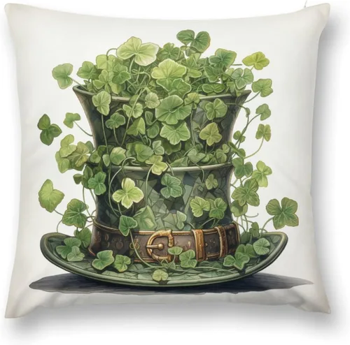 Vista 18 de Funda de cojín de terciopelo verde con diseño de trébol de granja, fundas decorativas para sala de estar, fundas de almohada cuadradas decorativas