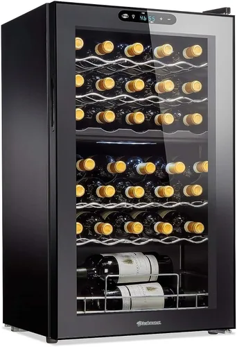 Vista 10 de Wine Enthusiast Refrigerador de vino con compresor de 20 botellas, 1.8 pies cúbicos para el hogar y la cocina, refrigeración de bajo consumo