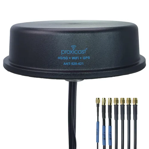 Vista 8 de Proxicast Antena combinada 5 en 1 de bajo perfil 2x2 MIMO 4G/5G + Wi-Fi + GPS de montaje en tornillo compatible con Cradlepoint, Digi, Peplink