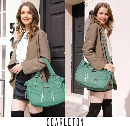 Vista 2 de Scarleton Purses for Women, Top Handle Hobo Tote Bag, Faux Leather Satchel Shoulder Bag Large, H1476
