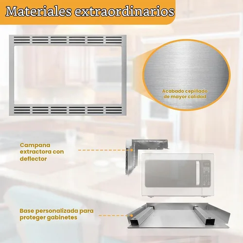Vista 3 de Kit de molduras de microondas de acero inoxidable NN-TK932SS de 30 pulgadas para Panasonic para hornos microondas de 2.2 pies cúbicos, microondas