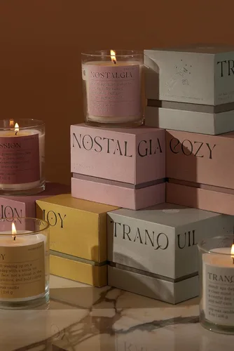 Vista 5 de Paddywax Scented Candles Mood Collection - Vela fragante en caja en recipiente de vidrio, 8 onzas, Joy