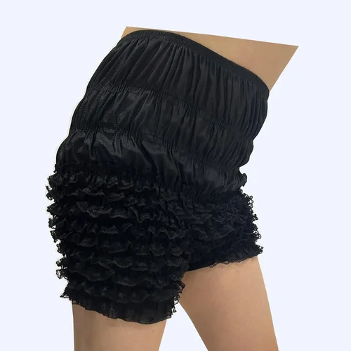 Vista 3 de Bragas de encaje con volantes para mujer, tanga, baile, pantalones cortos de mujer