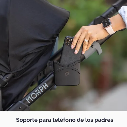Vista 8 de Baby Trend Morph Cochecito Modular de Individual a Doble, Dash Black