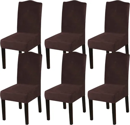 Vista 18 de Turquoize - Juego de 2 fundas elásticas para sillas de comedor, fundas lavables removibles para sillas de comedor, fundas de asiento para sillas