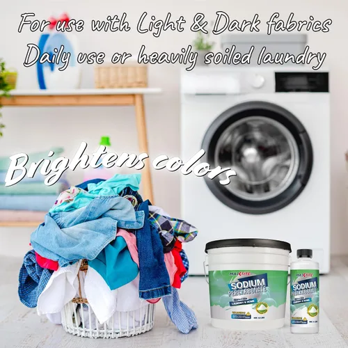 Vista 4 de MAXTITE Percarbonato de sodio (2 libras) – 100% puro – Peróxido de hidrógeno sólido/blanqueador oxigenado – Limpiador multiusos para hogar