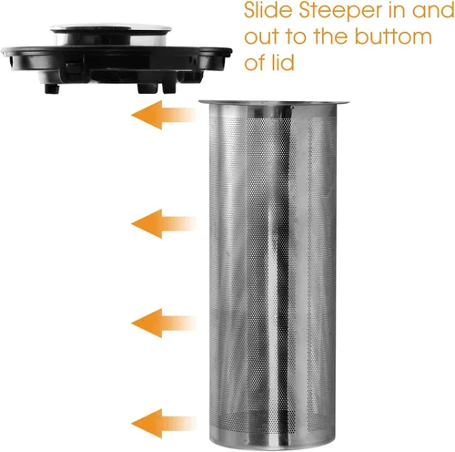 Vista 4 de [Usado] MegaChef 1.8Lt. Cuerpo de vidrio y hervidor de té eléctrico de acero inoxidable con infusor de té