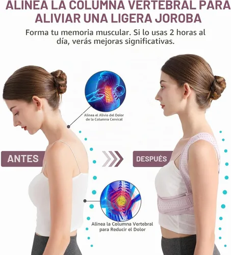 Vista 3 de NLNYCT Corrector de postura para mujer, soporte de espalda ajustable para la postura, corrector de postura de espalda que proporciona alivio
