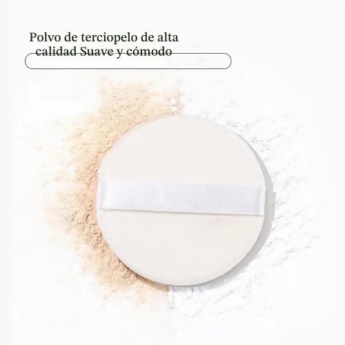 Vista 5 de Contenedor compacto de plástico vacío con espejo de terciopelo y tamiz de red elástica, caja de polvo reutilizable vacía, estuche portátil de polvo