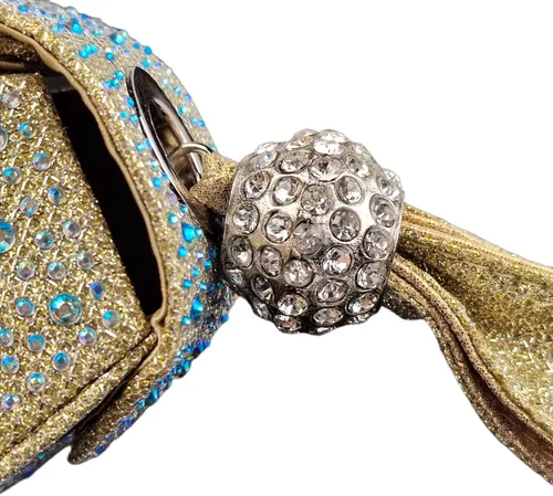 Vista 5 de Bolso de noche único con diamantes de imitación para mujer, bolso de mano triangular