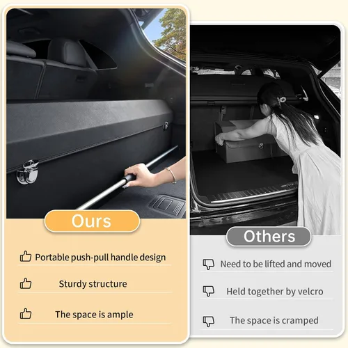 Vista 3 de Organizador de maletero para SUV, organizador plegable de cuero para maletero de automóvil con tapa, almacenamiento de automóvil para sedanes, Negro