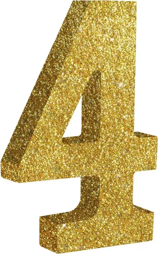Vista 20 de TONIFUL Centros de mesa de madera número 0 con purpurina dorada de 7.8 pulgadas, decoración de fiesta de cumpleaños, oro brillante digital 0
