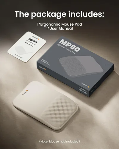 Vista 6 de ProtoArc MP50 - Alfombrilla de mouse ergonómica con reposamuñecas, alfombrilla de mouse MP50 con diseño de masaje, espuma viscoelástica suave y base