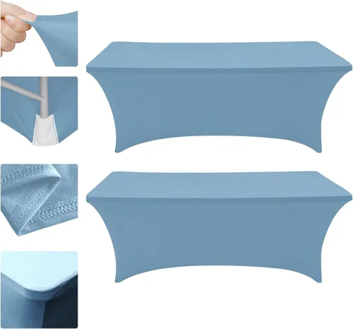 Vista 40 de Eurmax USA - Manteles rectangulares ajustables de elastano de 4 pies, mantel elástico para bodas, eventos o para decorar la mesa del patio