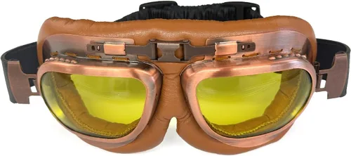 Vista 8 de CRG Sports Gafas de motocicleta estilo aviador vintage estilo piloto Cruiser Scooter Motocross gafas para hombres, mujeres y adultos