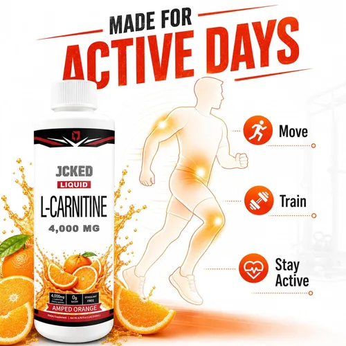 Vista 6 de L-Carnitina 4000 Amped Orange, L-Carnitina Suplementos 6.76 FL OZ 1pcs