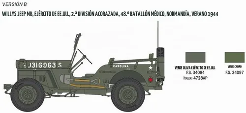 Vista 5 de 3635 Willys Jeep MB 80 aniversario 1:24 Kit