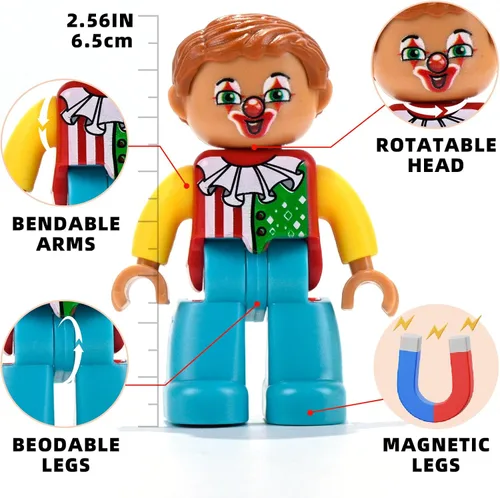 Vista 3 de ZNZ Figuras magnéticas de personas para niños, 4 piezas, juguetes compatibles con azulejos magnéticos, bloques magnéticos para niños y niñas, regalos