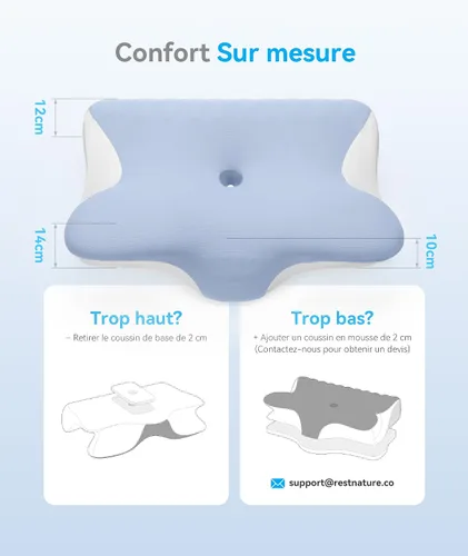 Vista 6 de Almohada Cervical para el Cuello para Alivio del Dolor - Almohada Cervical para Personas que Duermen de Lado, Espalda y Estómago, Almohada