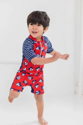 Vista 3 de Disney Mickey Mouse Toy Story - Traje de sol con cremallera para recién nacido a niño pequeño (0-3 meses - 5T)