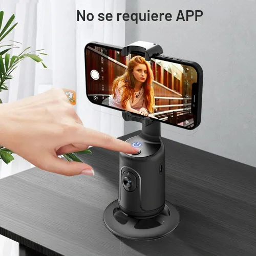 Vista 2 de Smart 360° Auto Face Tracking Gimbal Desktop Selfie Stabilizer Robot Camaraman con lente ajustable Base estable Soporte de teléfono para Smartphone