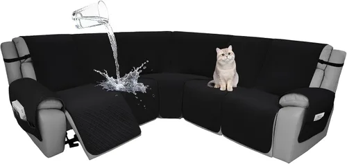Vista 48 de Fundas de terciopelo 10% impermeables para sofá modular reclinable en forma de L, 1 pieza, fundas acolchadas para sofá reclinable esquinero, juego
