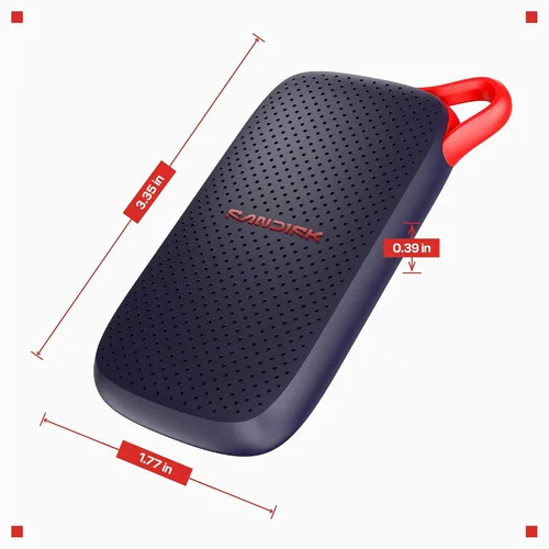 Vista 9 de Sandisk SSD portátil de 500 GB, velocidades de lectura de hasta 1000 MB/s Negro