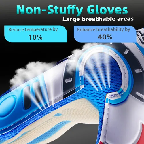 Vista 5 de Sportout Guantes de portero para niños, guantes de fútbol con doble protección en la muñeca y material de látex resistente al desgaste