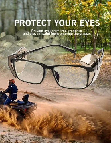 Vista 2 de 2/4 pares de protectores laterales para lentes graduados, protectores laterales flexibles para lentes graduados, se adaptan a anteojos pequeños a