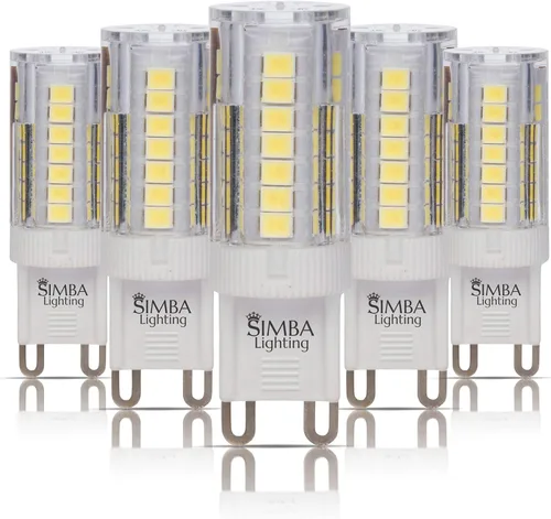 Vista 10 de Simba Lighting Bombilla LED G9 (paquete de 5) 4 W T5 40 W halógena de repuesto para colgantes, luces de techo, lámpara de escritorio, aplique