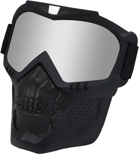 Vista 17 de LJDJ Gafas de motocicleta con máscara extraíble – Gafas de motocross ATV Anti-UV ajustables MX Riding Offroad Ciclismo Moto Gafas protectoras Racing