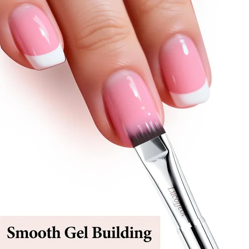 Vista 5 de French Tip Brush - Herramienta de arte de uñas para limpieza y poligel Cepillo de punta francesa F18