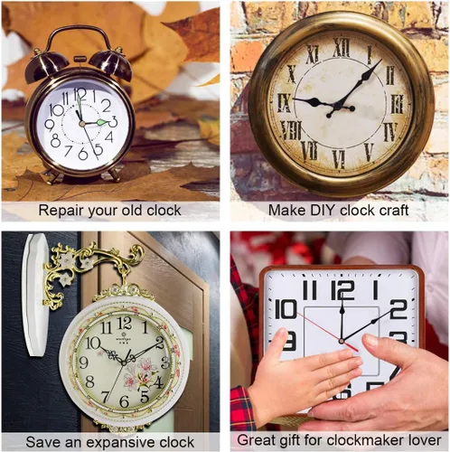 Vista 5 de EMOON Paquete de 2 mecanismos de reloj sin tictac con 4 manecillas de reloj, kit de motor de movimiento del reloj para reparación de reloj