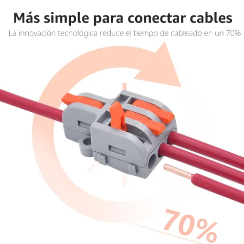 Vista 3 de 62 conectores de cable de palanca, mini conectores eléctricos compactos para bricolaje, kit surtido para conexión rápida 24-12 AWG