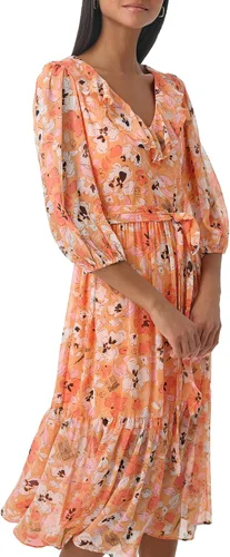 Vista 3 de Karl Lagerfeld Paris Vestido midi con volantes florales para mujer