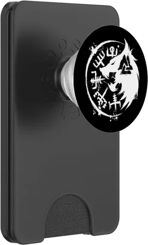 Vista 7 de Fenrir Wolf Fenris-Wolf – Viking Vegvisir Valknut PopSockets intercambiables PopGrip